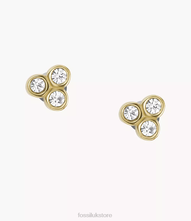 Jewelry 2N02H1045 Gold-Tone Women Fossil Sadie Trio Glitz Stainless Steel Stud Earrings