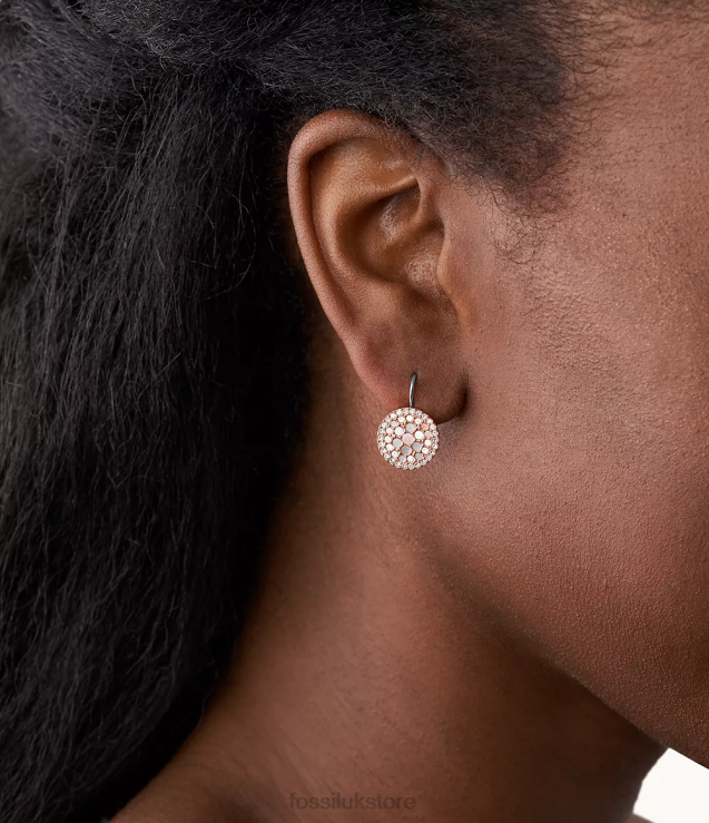 Jewelry 2N02H1046 Mother-of-Pearl Women Fossil Val Mosaic Disc Drop Earrings