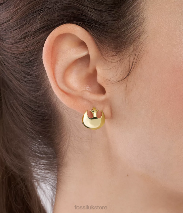 Jewelry 2N02H1048 Gold-Tone Women Fossil Star Wars Resistance Stainless Steel Hoop Earrings