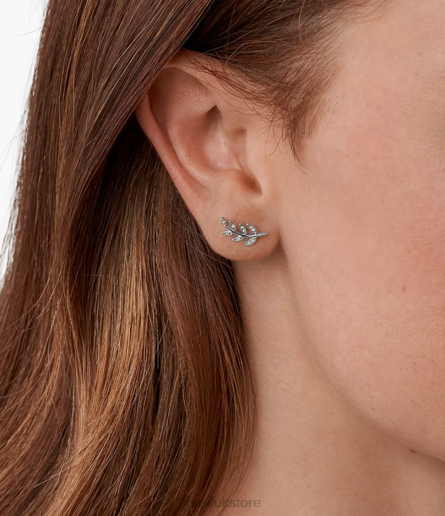 Jewelry 2N02H1052 Silver Women Fossil Elliott Olive Branch Sterling Studs