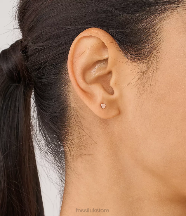 Jewelry 2N02H1057 Rose Gold-Tone Women Fossil Hearts Stainless Steel Stud Earrings