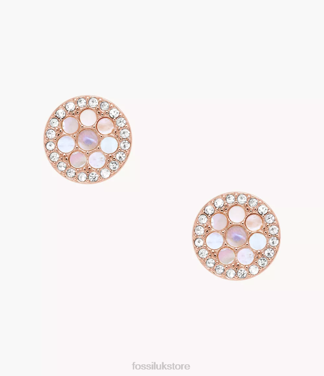 Jewelry 2N02H1059 Mother-of-Pearl Women Fossil Val Mosaic Stud Earring