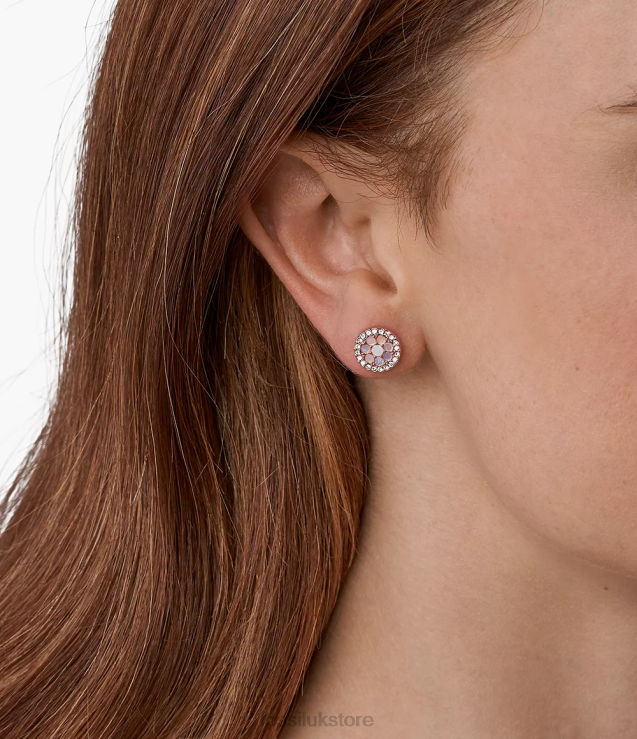 Jewelry 2N02H1059 Mother-of-Pearl Women Fossil Val Mosaic Stud Earring