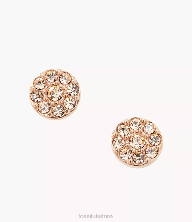 Jewelry 2N02H1063 Rose-Tone Women Fossil Sutton Disc Stainless Steel Stud Earring