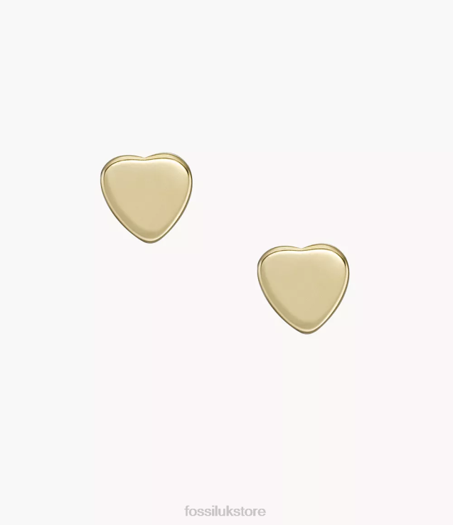 Jewelry 2N02H1065 Gold-Tone Women Fossil Hearts Stainless Steel Stud Earrings