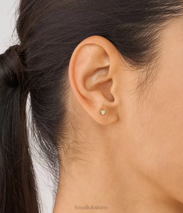 Jewelry 2N02H1065 Gold-Tone Women Fossil Hearts Stainless Steel Stud Earrings