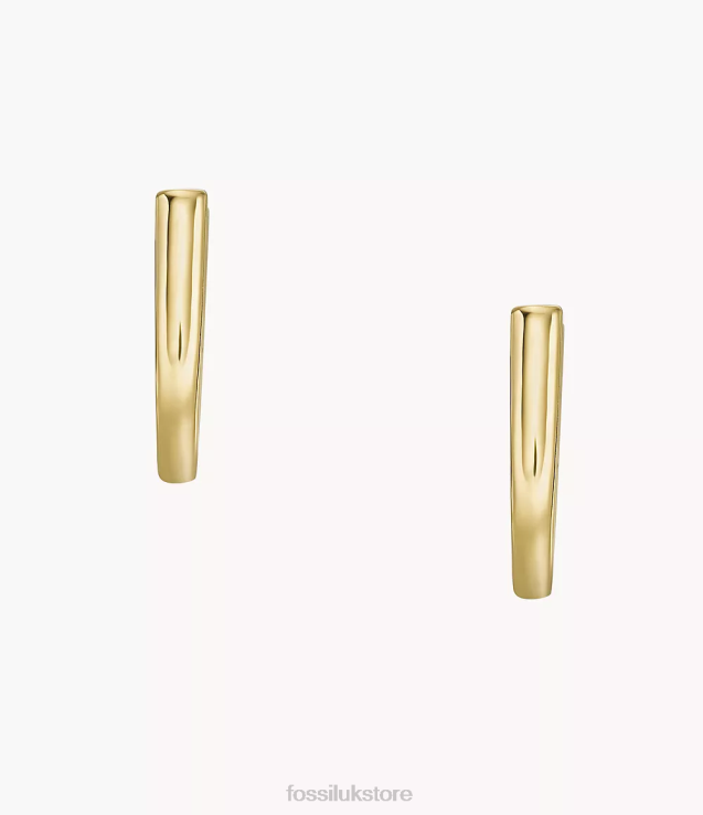 Jewelry 2N02H1067 Gold-Tone Women Fossil Heritage Essentials Stainless Steel Hoop Earrings