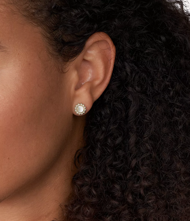 Jewelry 2N02H1070 Mother-of-Pearl Women Fossil Val You Are My Sunshine Stainless Steel Stud Earrings