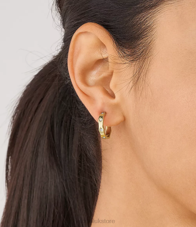 Jewelry 2N02H1083 Gold-Tone Women Fossil Sadie Scalloped Edge Stainless Steel Hoop Earrings