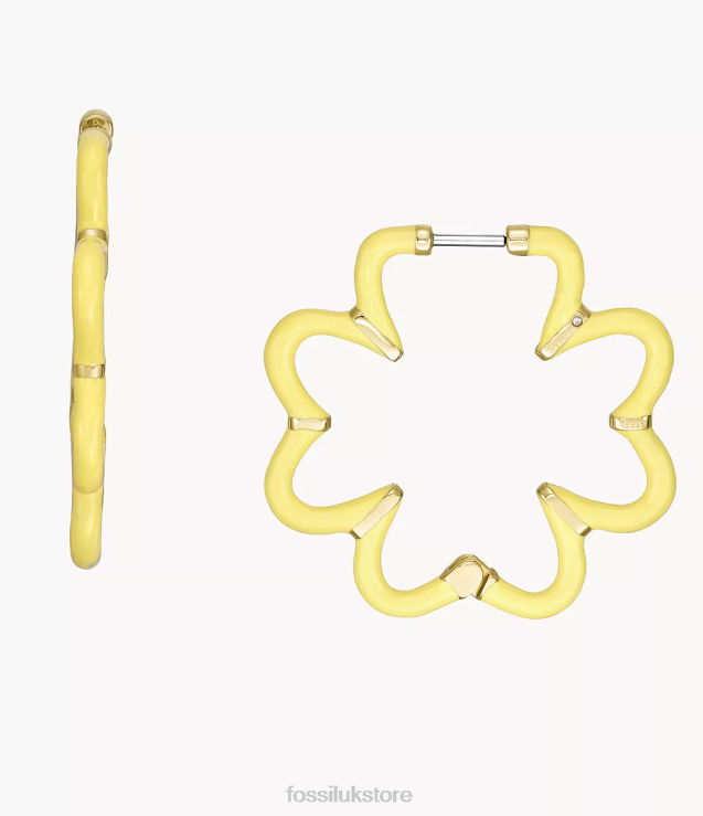 Jewelry 2N02H1085 Gold-Tone Women Fossil Color Pop Stainless Steel Hoop Earrings