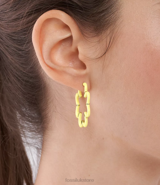 Jewelry 2N02H1085 Gold-Tone Women Fossil Color Pop Stainless Steel Hoop Earrings