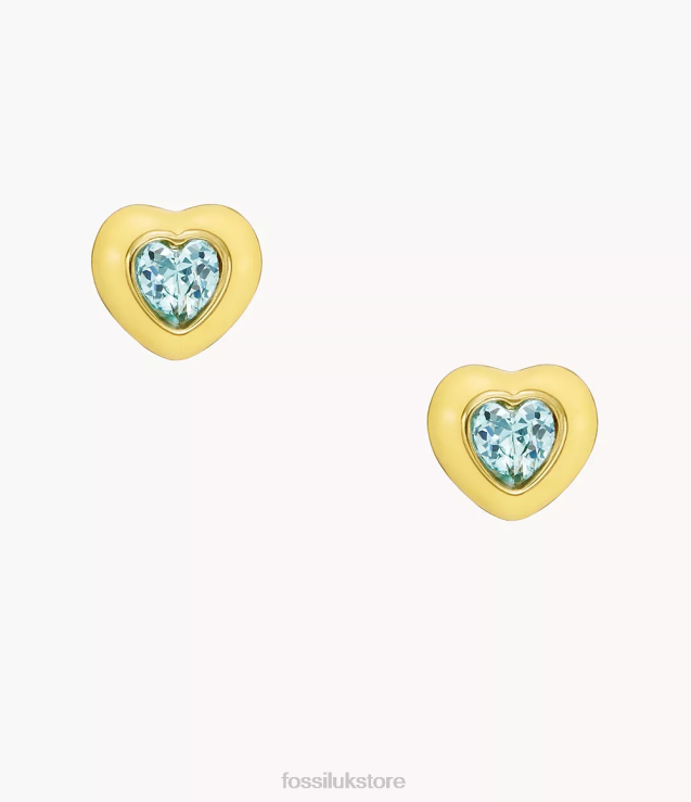 Jewelry 2N02H1087 Yellow Women Fossil Color Pop Heart Stud Earrings