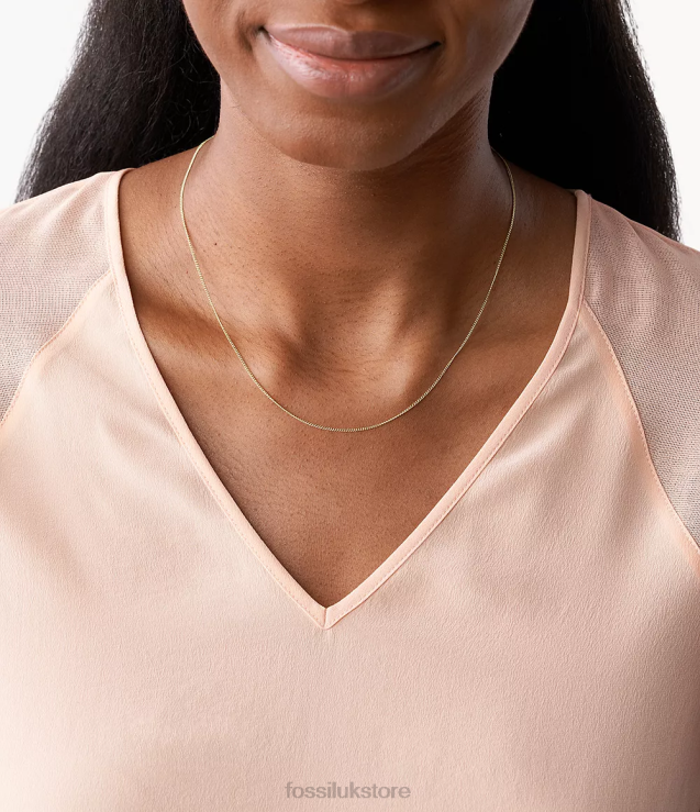 Jewelry 2N02H1122 Gold-Tone Women Fossil Corra Oh So Charming Short Stainless Steel Chain Necklace