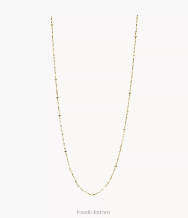Jewelry 2N02H1130 Gold-Tone Women Fossil Corra Oh So Charming Long Stainless Steel Chain Necklace