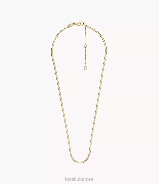 Jewelry 2N02H1140 Gold-Tone Women Fossil Oh So Charming Stainless Steel Snake Chain Necklace