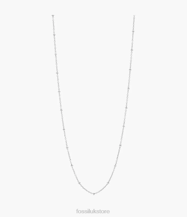 Jewelry 2N02H1144 Silver-Tone Women Fossil Corra Oh So Charming Long Stainless Steel Chain Necklace