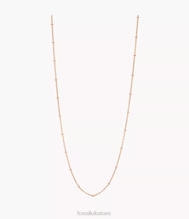 Jewelry 2N02H1201 Rose Gold-Tone Women Fossil Corra Oh So Charming Long Stainless Steel Chain Necklace