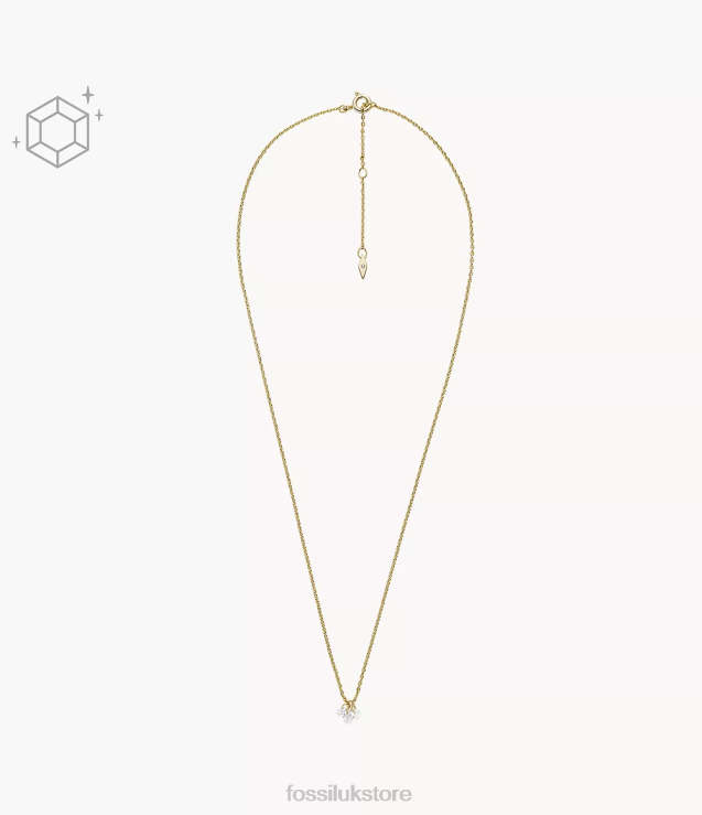 Jewelry 2N02H1260 Gold Women Fossil Sadie Shine Bright 14K Plated Brass Cluster Necklace