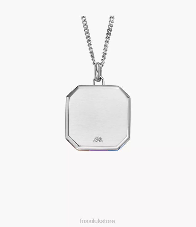 Jewelry 2N02H896 Multi Women Fossil Pride Stainless Steel Chain Necklace
