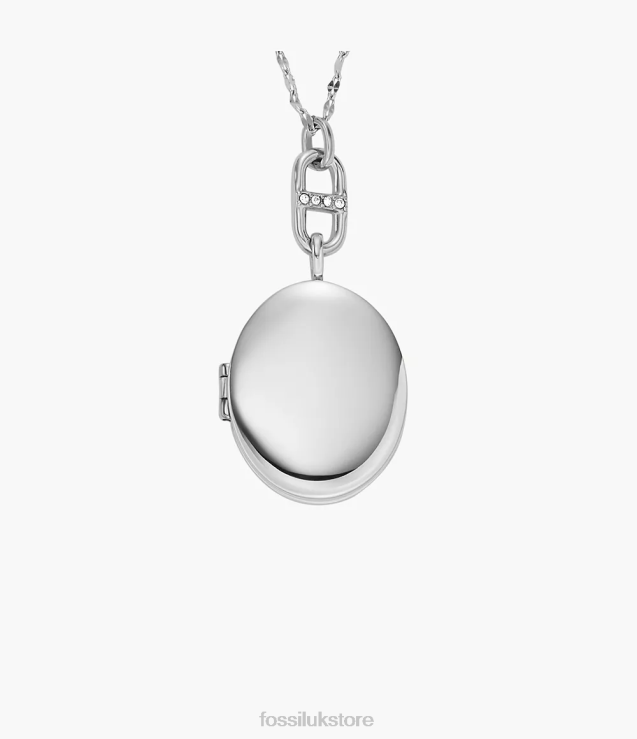 Jewelry 2N02H905 Silver-Tone Women Fossil Locket Collection Stainless Steel Chain Necklace