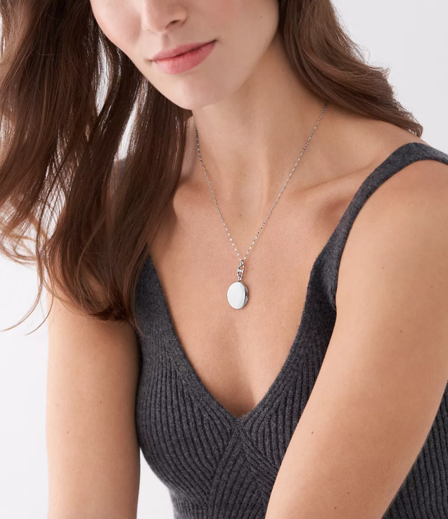 Jewelry 2N02H905 Silver-Tone Women Fossil Locket Collection Stainless Steel Chain Necklace