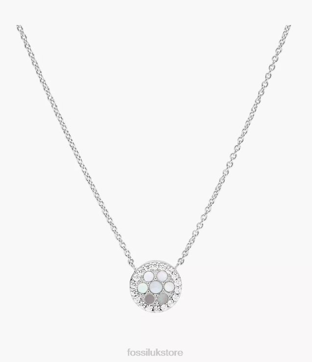 Jewelry 2N02H914 Mother-of-Pearl Women Fossil Elliott Sterling Pendant Necklace