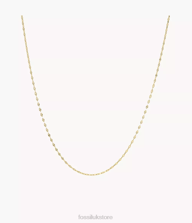 Jewelry 2N02H933 Gold-Tone Women Fossil Corra Oh So Charming Stainless Steel Chain Necklace