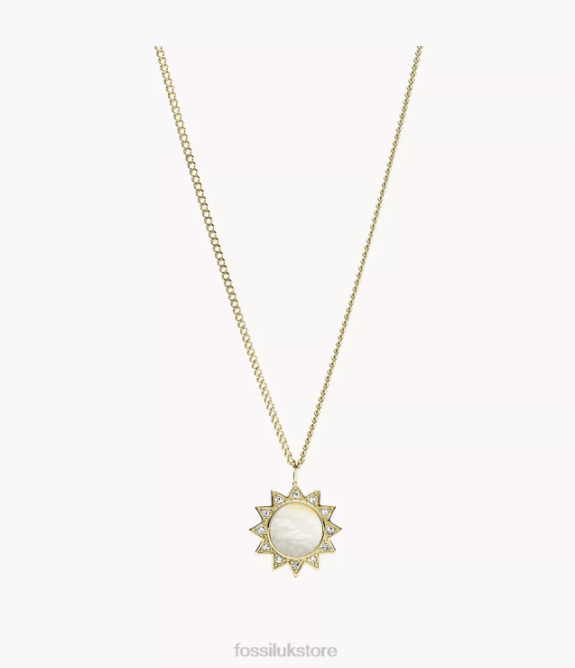 Jewelry 2N02H939 Mother-of-Pearl Women Fossil Val Stainless Steel Pendant Necklace