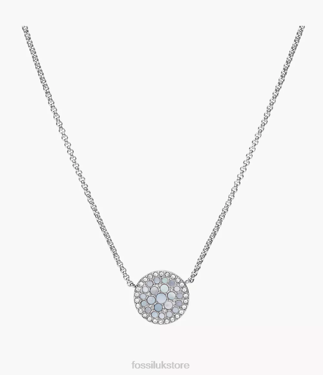 Jewelry 2N02H943 Blue Women Fossil Val Mosaic Stainless Steel Necklace