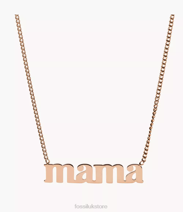 Jewelry 2N02H949 Rose Gold-Tone Women Fossil Georgia Mama Stainless Steel Necklace