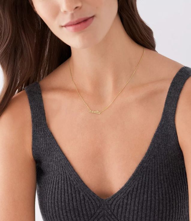 Jewelry 2N02H953 Gold-Tone Women Fossil Name Necklace Stainless Steel Chain Necklace