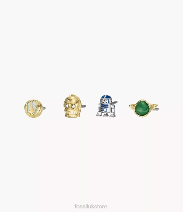 Jewelry 2N02H1031 Gold Women Fossil Star Wars Stud Earrings Set