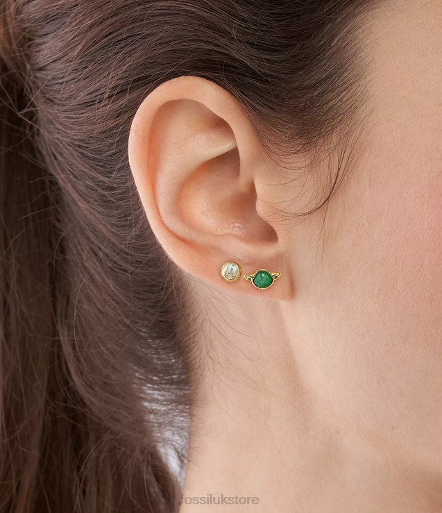 Jewelry 2N02H1031 Gold Women Fossil Star Wars Stud Earrings Set