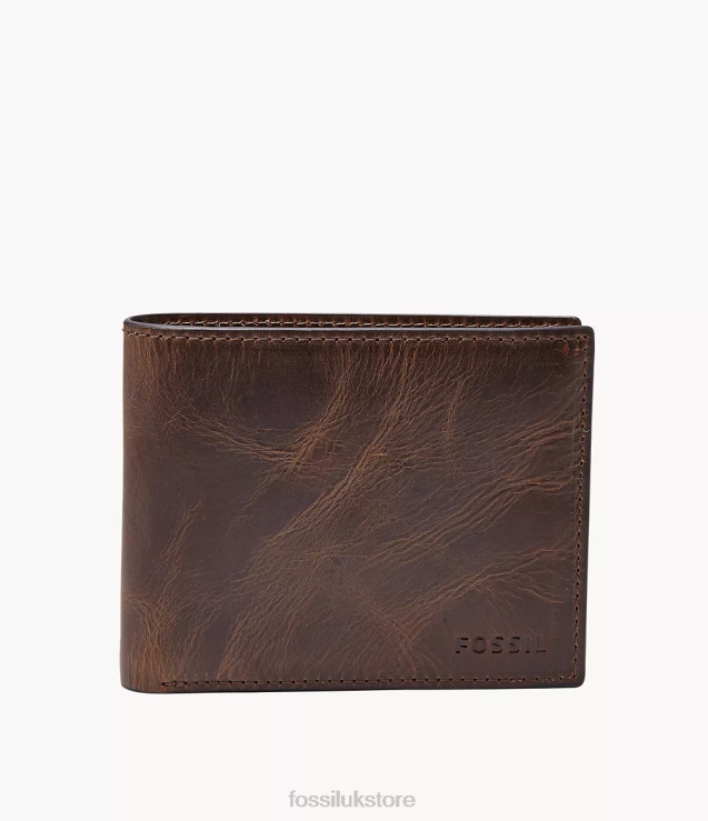 Wallet 2N02H1655 Brown Men Fossil Derrick RFID Bifold with Flip ID