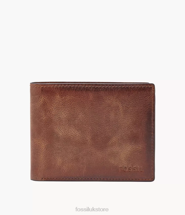 Wallet 2N02H1656 Brown Men Fossil Derrick RFID Flip ID Bifold