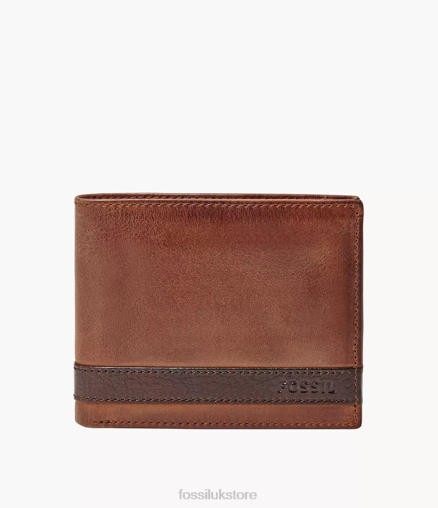 Wallet 2N02H1658 Brown Men Fossil Quinn Flip ID Bifold