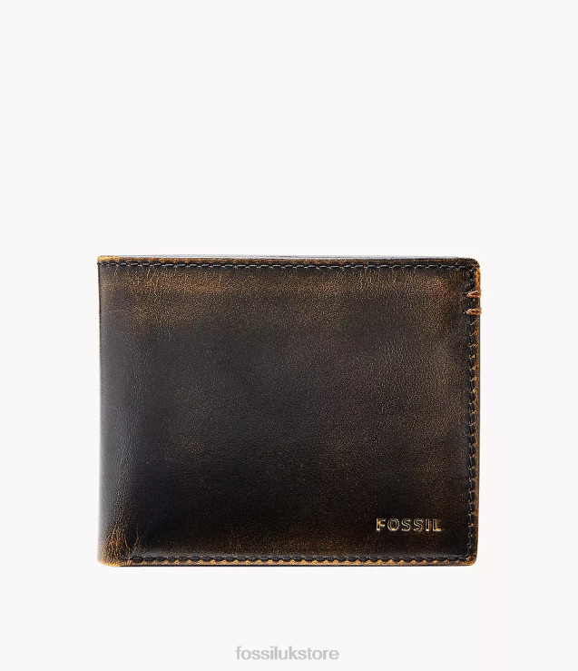 Wallet 2N02H1663 Black Men Fossil Wade Flip ID Bifold