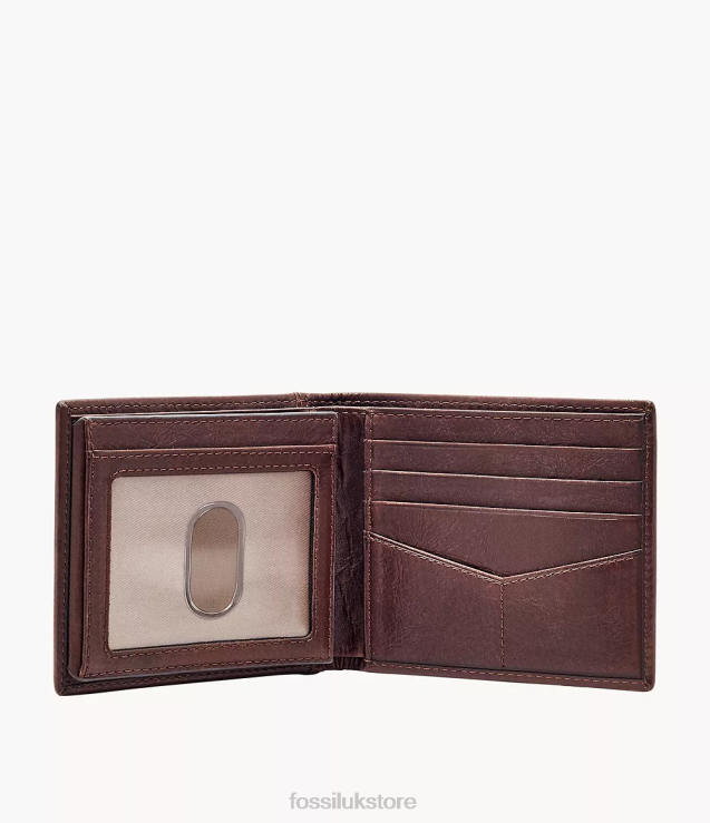 Wallet 2N02H1664 Brown Men Fossil Ingram RFID Bifold with Flip ID