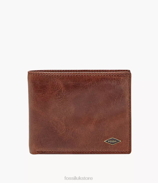 Wallet 2N02H1665 Brown Men Fossil Ryan RFID Flip ID Bifold