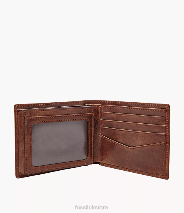 Wallet 2N02H1665 Brown Men Fossil Ryan RFID Flip ID Bifold