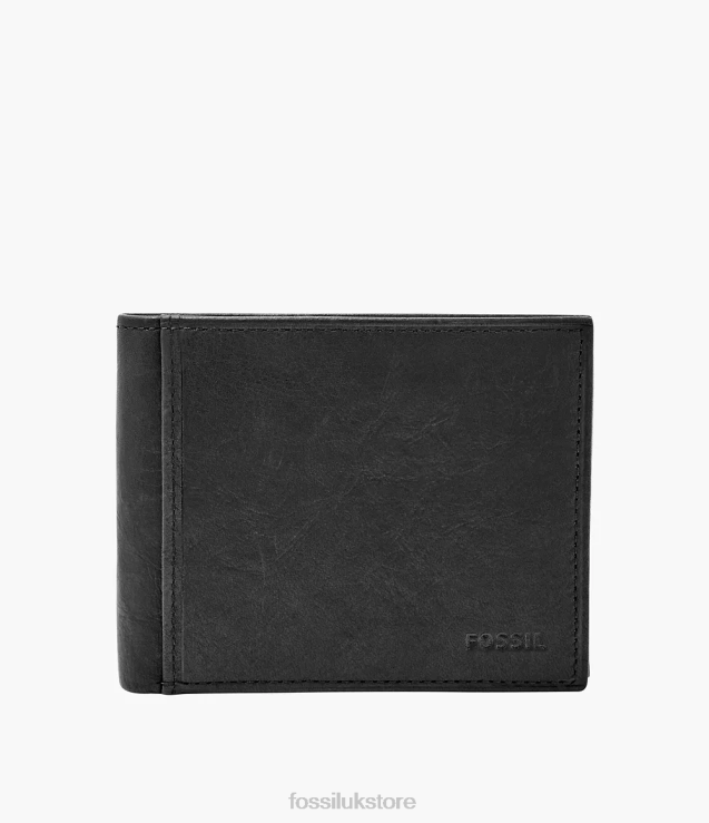 Wallet 2N02H1666 Black Men Fossil Ingram RFID Bifold with Flip ID