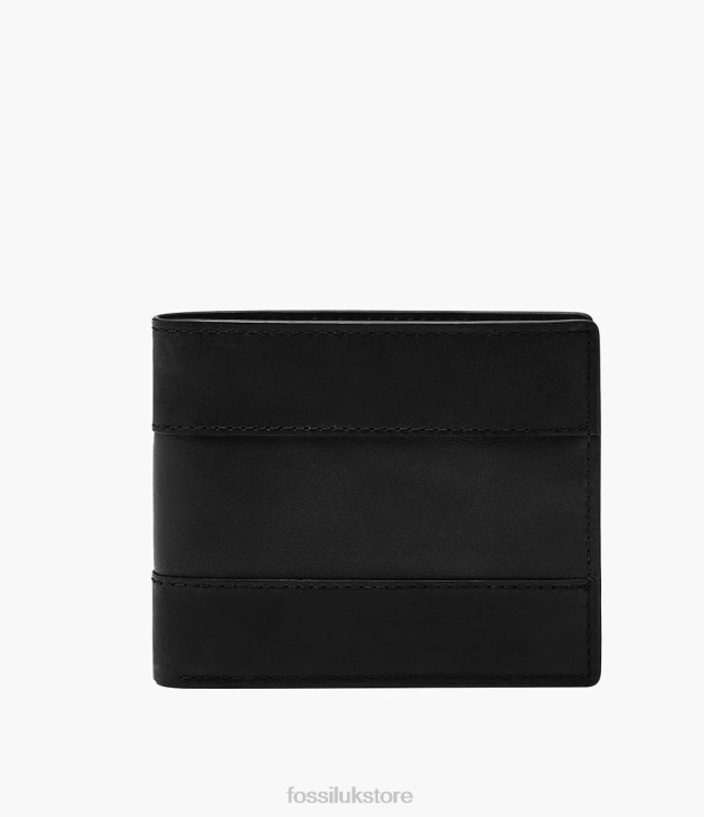 Wallet 2N02H1670 Black Men Fossil Everett Bifold with Flip ID