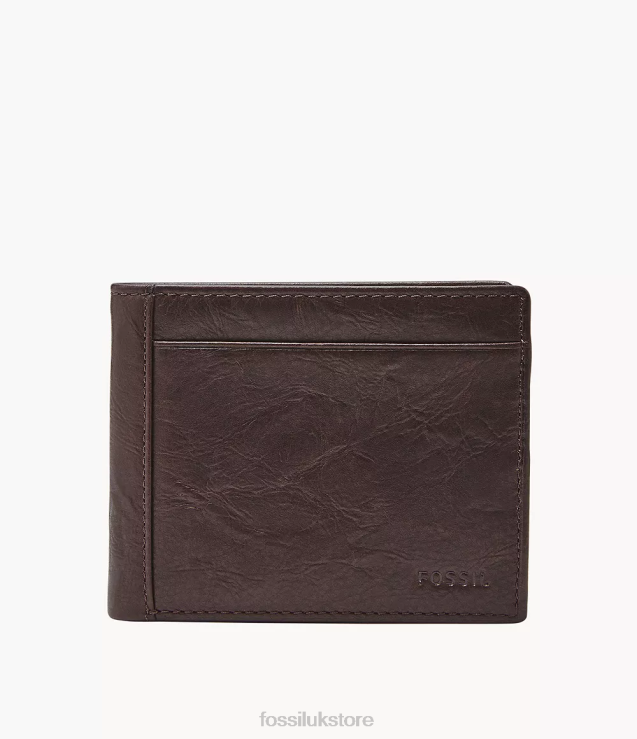 Wallet 2N02H1671 Brown Men Fossil Neel Bifold with Flip ID