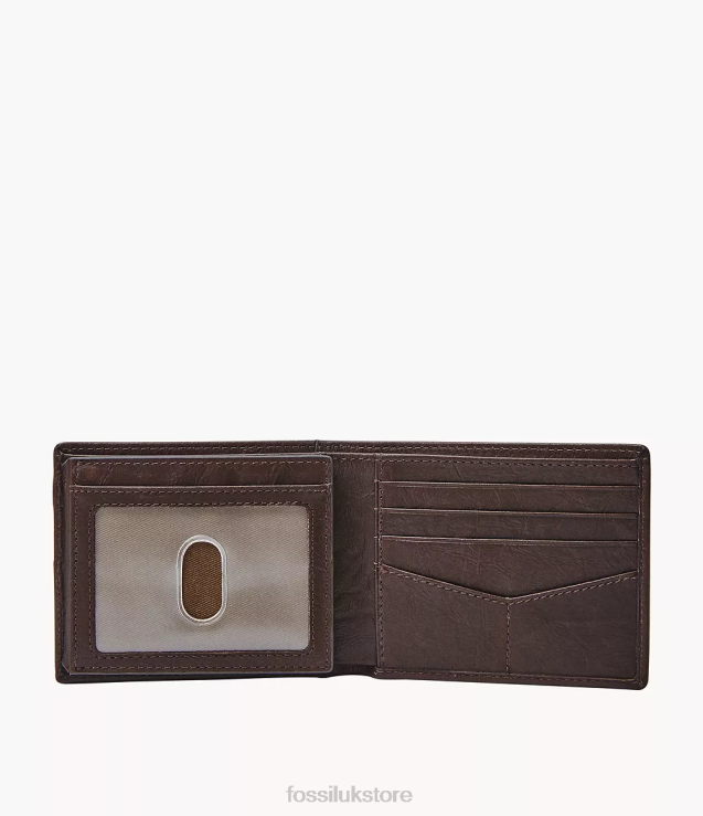 Wallet 2N02H1671 Brown Men Fossil Neel Bifold with Flip ID