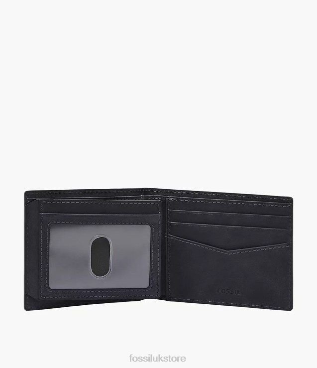 Wallet 2N02H1672 Navy Men Fossil Everett Bifold with Flip ID