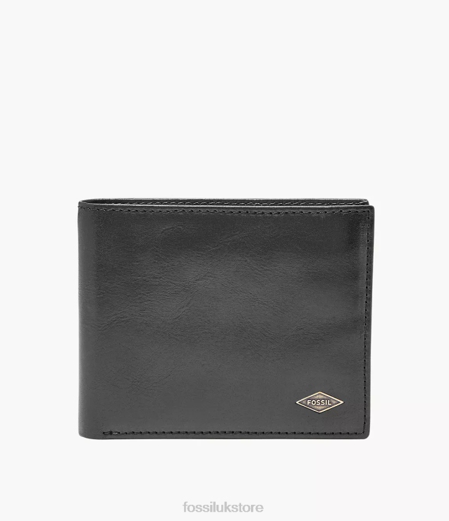 Wallet 2N02H1688 Black Men Fossil Ryan RFID Flip ID Bifold