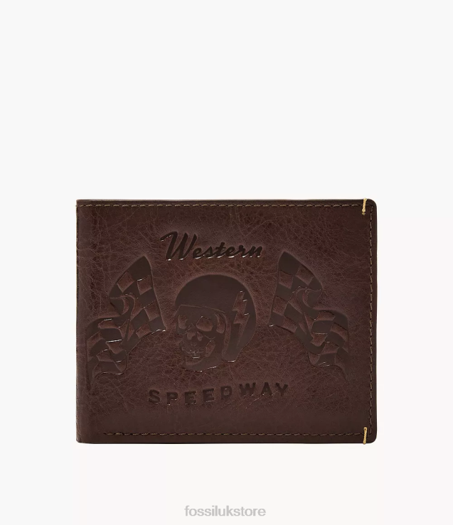 Wallet 2N02H1697 Dark Brown Men Fossil Bronson Bifold with ID