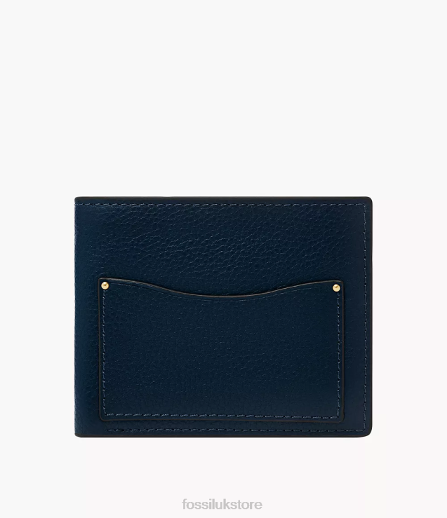 Wallet 2N02H1708 Navy Men Fossil Anderson Coin Pocket Bifold