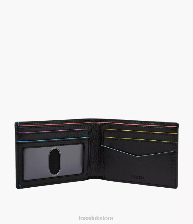 Wallet 2N02H1795 Black Men Fossil Limited Edition Pride Bronson Front Pocket Bifold