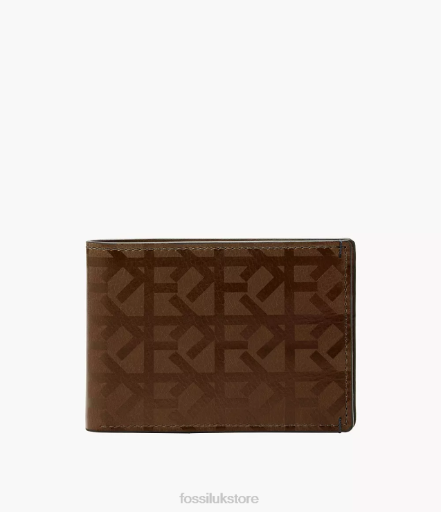 Wallet 2N02H1819 Brown Men Fossil Bronson Front Pocket Bifold